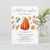 Neutrale Pumpkin-Baby-Dusche Einladung (Stehend Vorderseite)