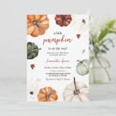 Neutrale Pumpkin-Baby-Dusche Einladung (Stehend Vorderseite)