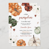 Neutrale Pumpkin-Baby-Dusche Einladung (Vorne/Hinten)