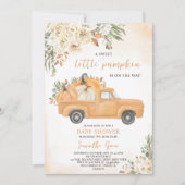 Neutrale Pumpkin Truck Baby Shower Einladung (Vorderseite)