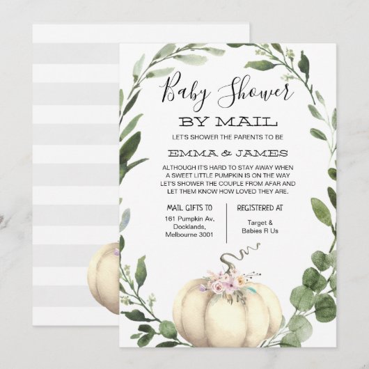 Neutrale Pumpkindusche per E-Mail Einladung (Vorne/Hinten)