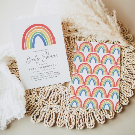 Neutrale Regenbogendusche Einladung