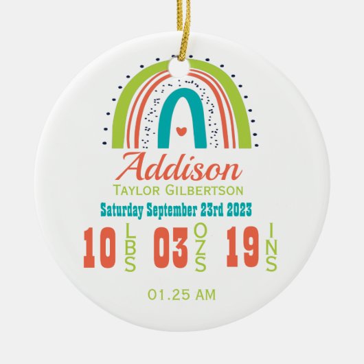 Neutrale Regenbogenneugeborene Geschlechtsorgane Keramik Ornament (Vorne)