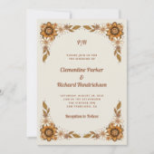 Neutrale Retro-Blume | Hochzeit Einladung (Vorderseite)