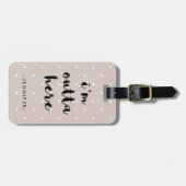 Neutrale Rose Polka Dots | Ich bin hier draußen Gepäckanhänger (Vorderseite horizontal)