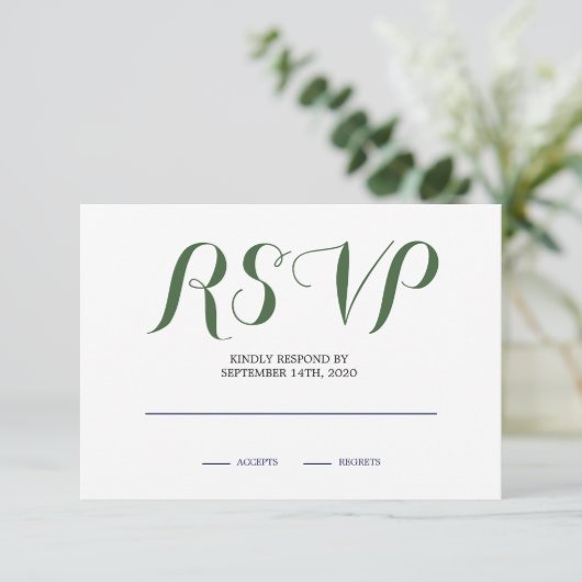 Neutrale Rose RSVP Karte (Stehend Vorderseite)