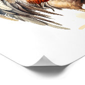 Neutrale Roster-Farben Aquarellmalerei Poster (Ecke)