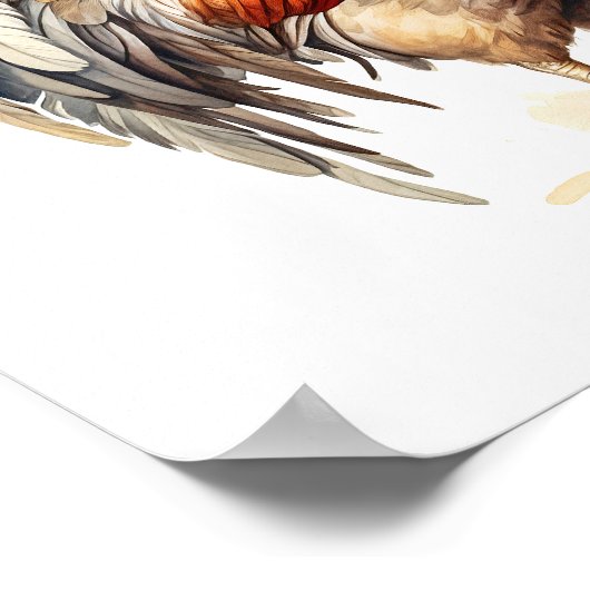 Neutrale Roster-Farben Aquarellmalerei Poster (Ecke)