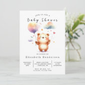 Neutrale rustikale Bärendusche Einladung (Stehend Vorderseite)