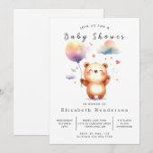 Neutrale rustikale Bärendusche Einladung (Vorne/Hinten)