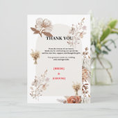 Neutrale rustikale Hochzeits-Dankeskarte Dankeskarte (Stehend Vorderseite)