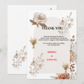 Neutrale rustikale Hochzeits-Dankeskarte Dankeskarte (Vorne/Hinten)