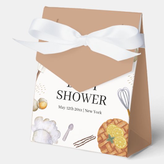 Neutrale rustikale Süsse Backkuchen Kinderdusche Geschenkschachtel (Vorderseite)