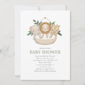 Neutrale Safari-Baby-Dusche Einladung (Vorderseite)