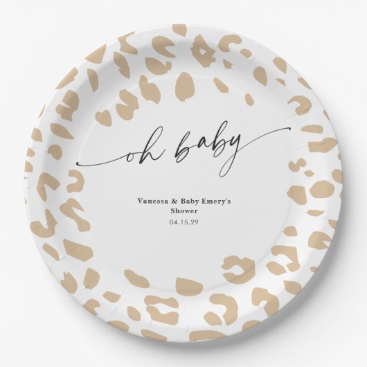 Neutrale Safari Bio Tier Pappteller (Vorderseite)