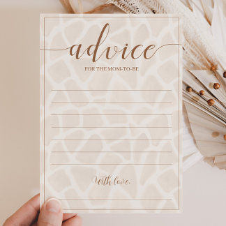 Neutrale Safari Giraffe Babyduschberatungskarten