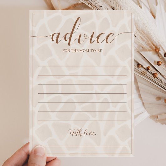 Neutrale Safari Giraffe Babyduschberatungskarten