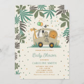 Neutrale Safari-Tiere Baby-Dusche Einladung (Vorne/Hinten)