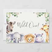 Neutrale Safari-Tiere Baby-Dusche Einladung (Rückseite)