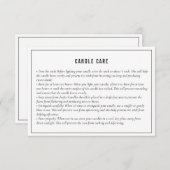 Neutrale Schwarz-weiße Candle Care Instruction Car Dankeskarte (Vorne/Hinten)