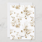 Neutrale Sepia Vintag Florals Baby Dusche Einladung (Rückseite)