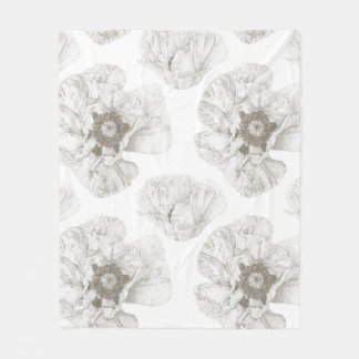 Neutrale Soft Poppy-Blume Fleecedecke