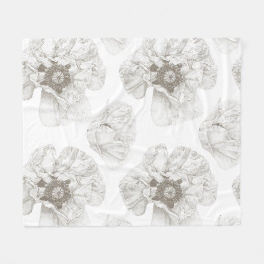 Neutrale Soft Poppy-Blume Fleecedecke (Vorderseite (Horizontal))