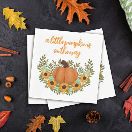 Neutrale Sonnenblumen Pumpkin Baby Dusche Serviette