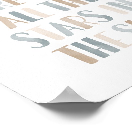 Neutrale Sterne im Sky Outer Space Kids Room Poster (Ecke)