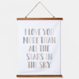 Neutrale Sterne im Sky Outer Space Kids Room Wandteppich Mit Holzrahmen