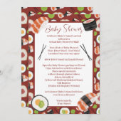 Neutrale Sushi-Babydusche nach Entfernung Einladung (Vorne/Hinten)