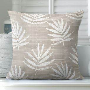 Neutrale Tan Palm Blätter wirbelkissen Kissen
