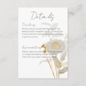 Neutrale Tan-Wildblumen Moderne Details Begleitkarte (Vorderseite)