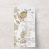 Neutrale Tan-Wildblumen Moderne kein Abendessen All In One Einladung (Innen Boden)