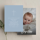 Neutrale Taufe Blue Baptism Boy Girl Foto Einladung