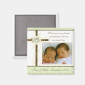 Neutrale Taufe/Christening Gefallen - Foto Magnet (Vorderseite/Rückseite)