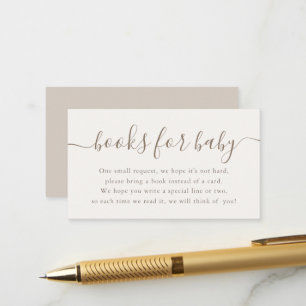 Neutrale Taupe-Bücher für Baby Shower Begleitkarte