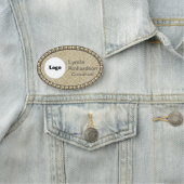 Neutrale Taupe und Goldblindname TAG Namensschild (Beispiel)