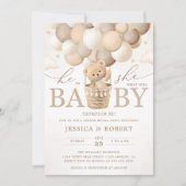 Neutrale Teddy Bär-Genderoffenbarung Einladung (Vorderseite)