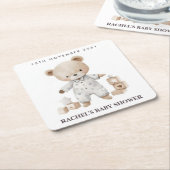 Neutrale Teddy Bear Baby Shower Untersetzer (angewinkelt)