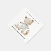 Neutrale Teddy Bear Babydusche Napkins Serviette (Ecke)