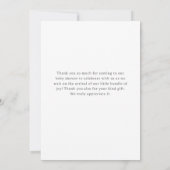 Neutrale Teddy Bear Moon Stars Babydusche Dankeskarte (Rückseite)