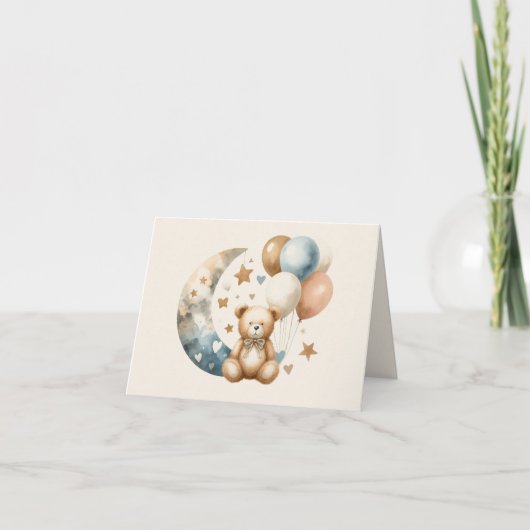Neutrale Teddy Gender-Offenbarung - Danke Karte (Vorderseite)