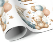 Neutrale Teddy-Gender-Offenlegung Geschenkpapier (Rolleneckpunkt)