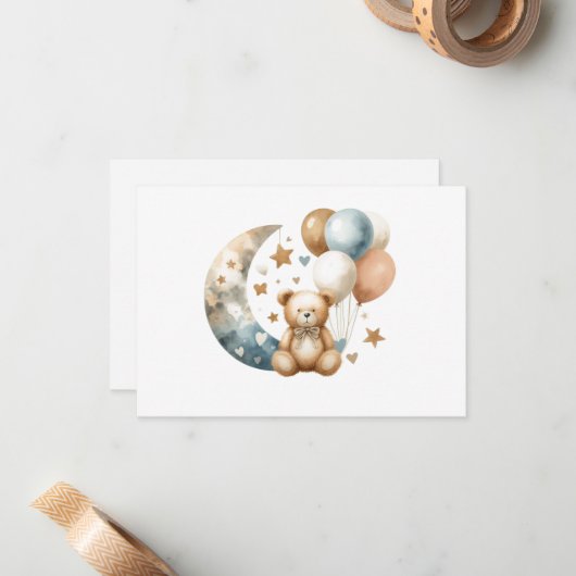 Neutrale Teddy-Gender-Offenlegung Mitteilungskarte (Vorderseite/Rückseite Beispiel)