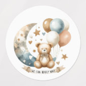 Neutrale Teddy Gender Reveal - Aufkleber (Design 1)