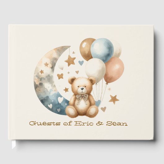 Neutrale Teddy Gender Reveal - Gästebuch (Vorderseite)