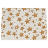 Neutrale Teddy Gender Reveal - Geschenktasche Große Geschenktüte (Rückseite)