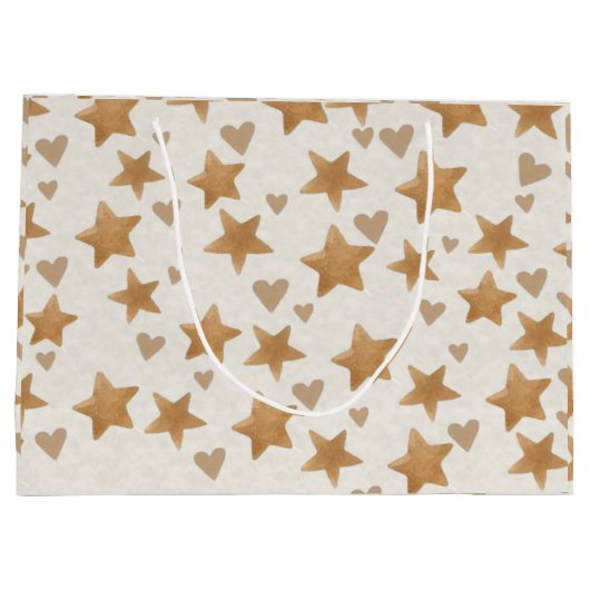 Neutrale Teddy Gender Reveal - Geschenktasche Große Geschenktüte (Rückseite)