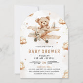 Neutrale Teddybär-Arch-Babydusche Einladung (Vorderseite)